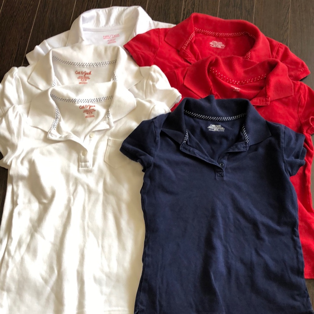 Bundle of 6 girls Uniform tops